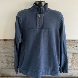 Orvis 1/4 zip and snap blue pullover size XL (I1)